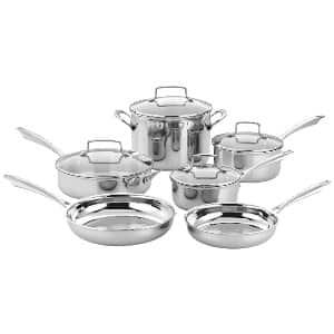 Cuisinart TPS-10 10 Piece Classic Tri-ply Stainless Steel Cookware Set